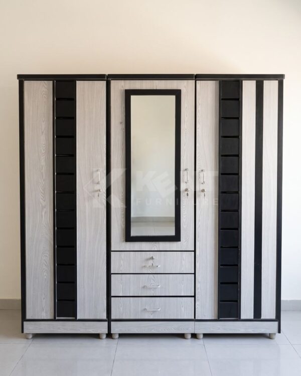 Three-Door Almirah with Mirror and Drawers
