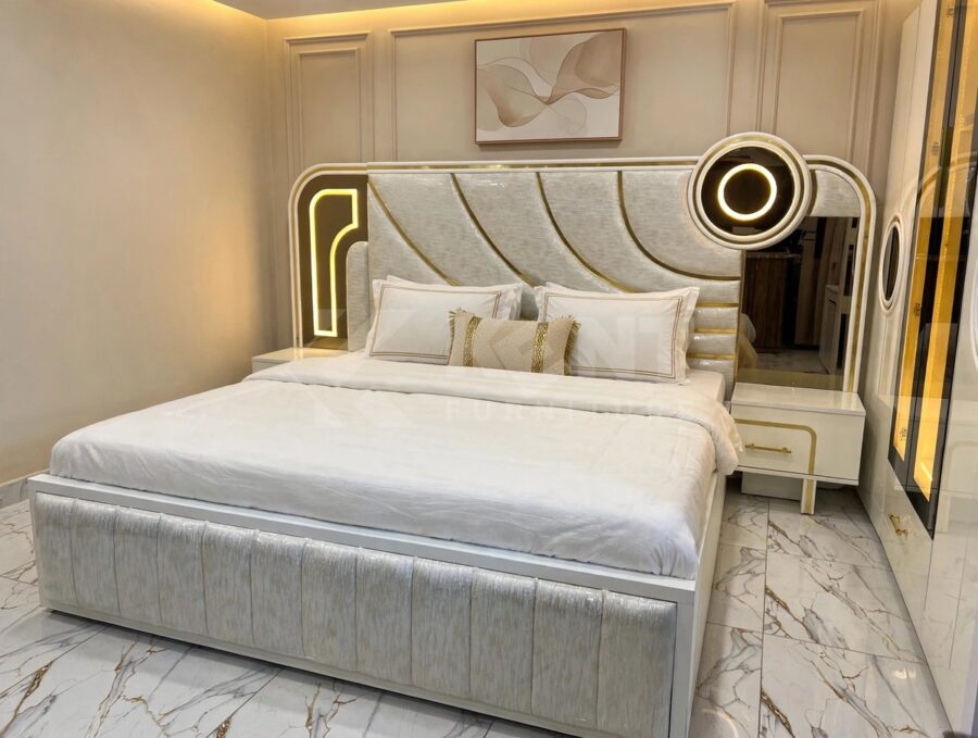 White & Gold Bedroom Set