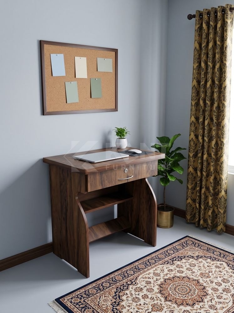 Study Desk with Drawer and Shelves
