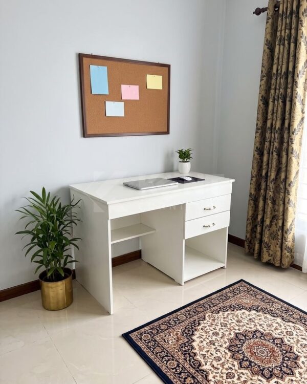Two-Drawer Study Desk with Shelf