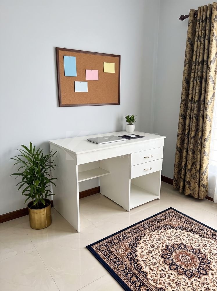 Two-Drawer Study Desk with Shelf