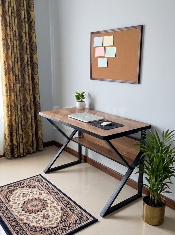 Z-Frame Study Desk with Shelf