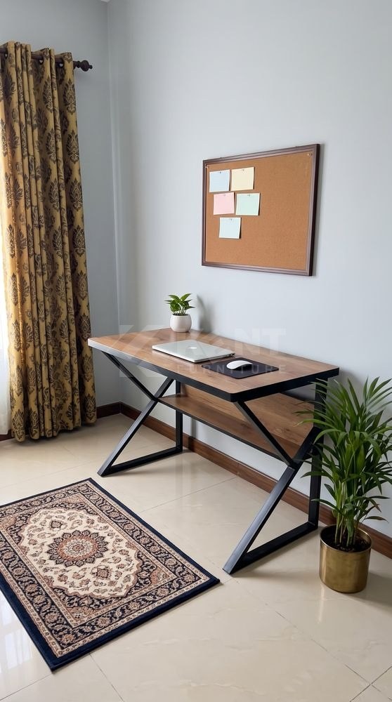 Z-Frame Study Desk with Shelf