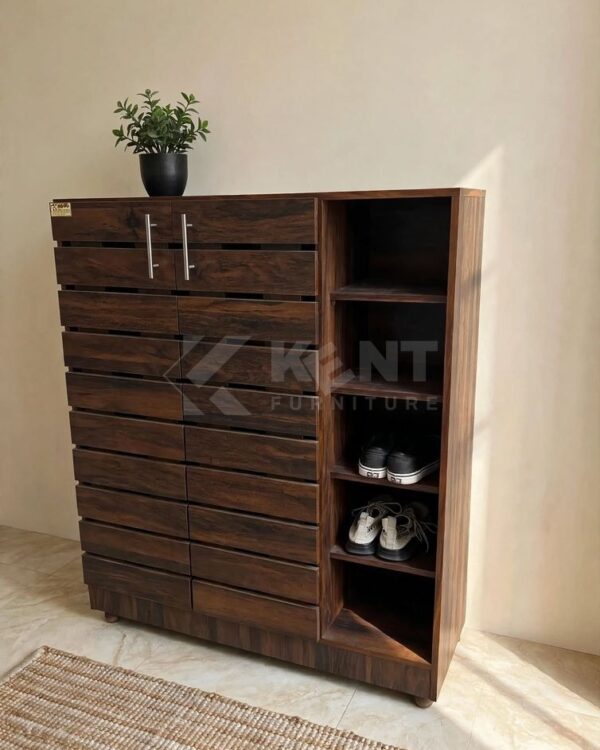 Shoe Cabinet with Side Shelves