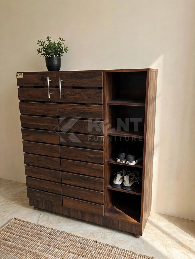 Shoe Cabinet with Side Shelves