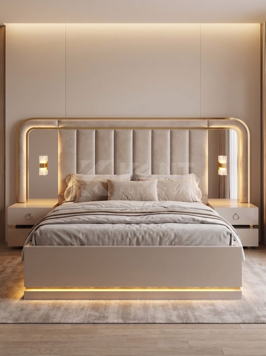 Cream & Gold Bedroom Set